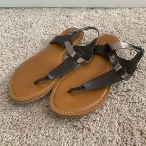Black and silver sandals